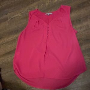 Pink sleeveless blouse